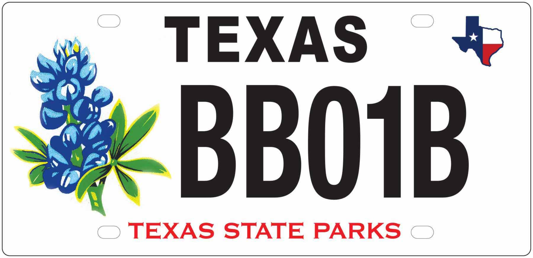 Texas State Park Bluebonnet License Plate