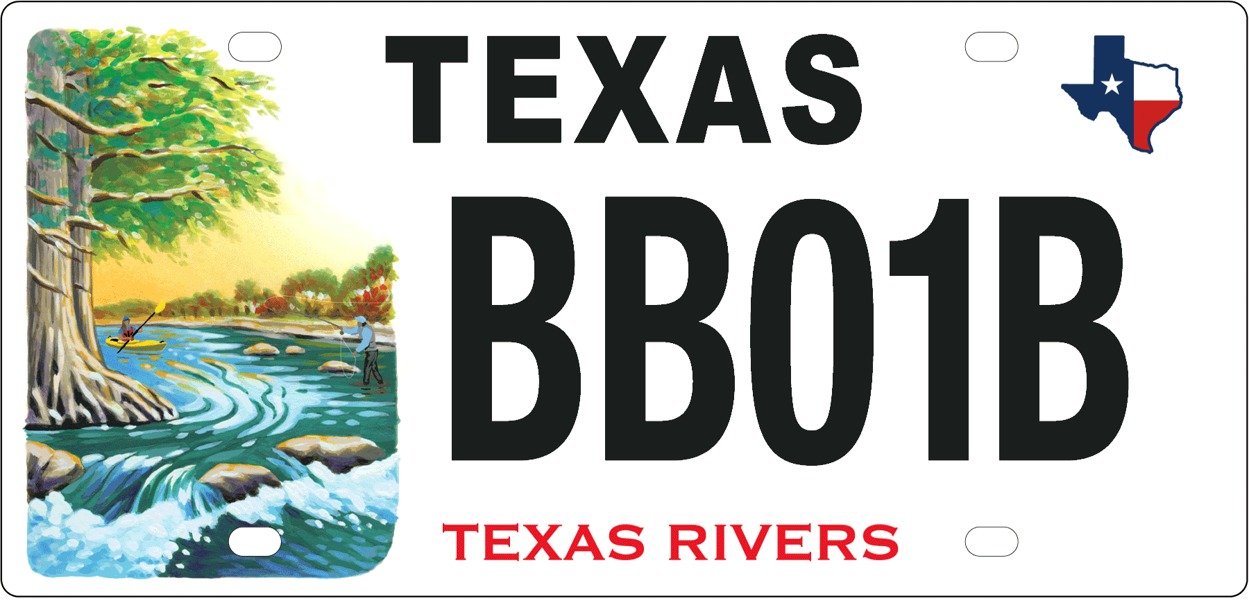 Texas Rivers License Plate